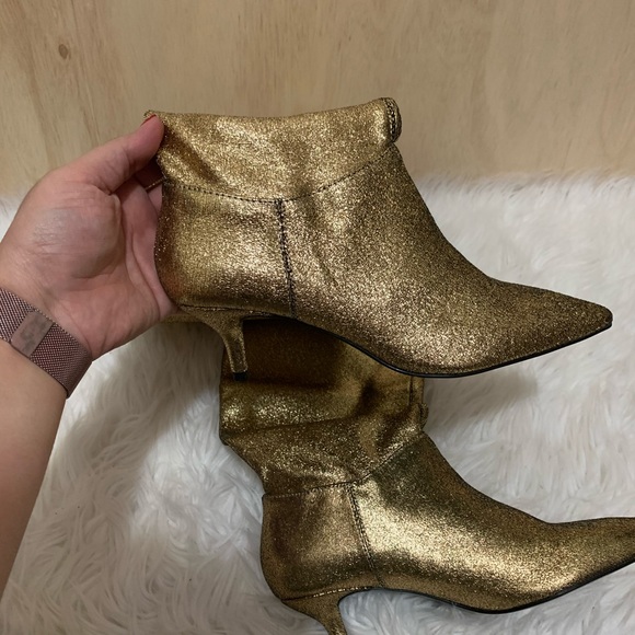 ZARA Metallic Kitten Heel Boot 6.5 7.5 - Picture 6 of 8